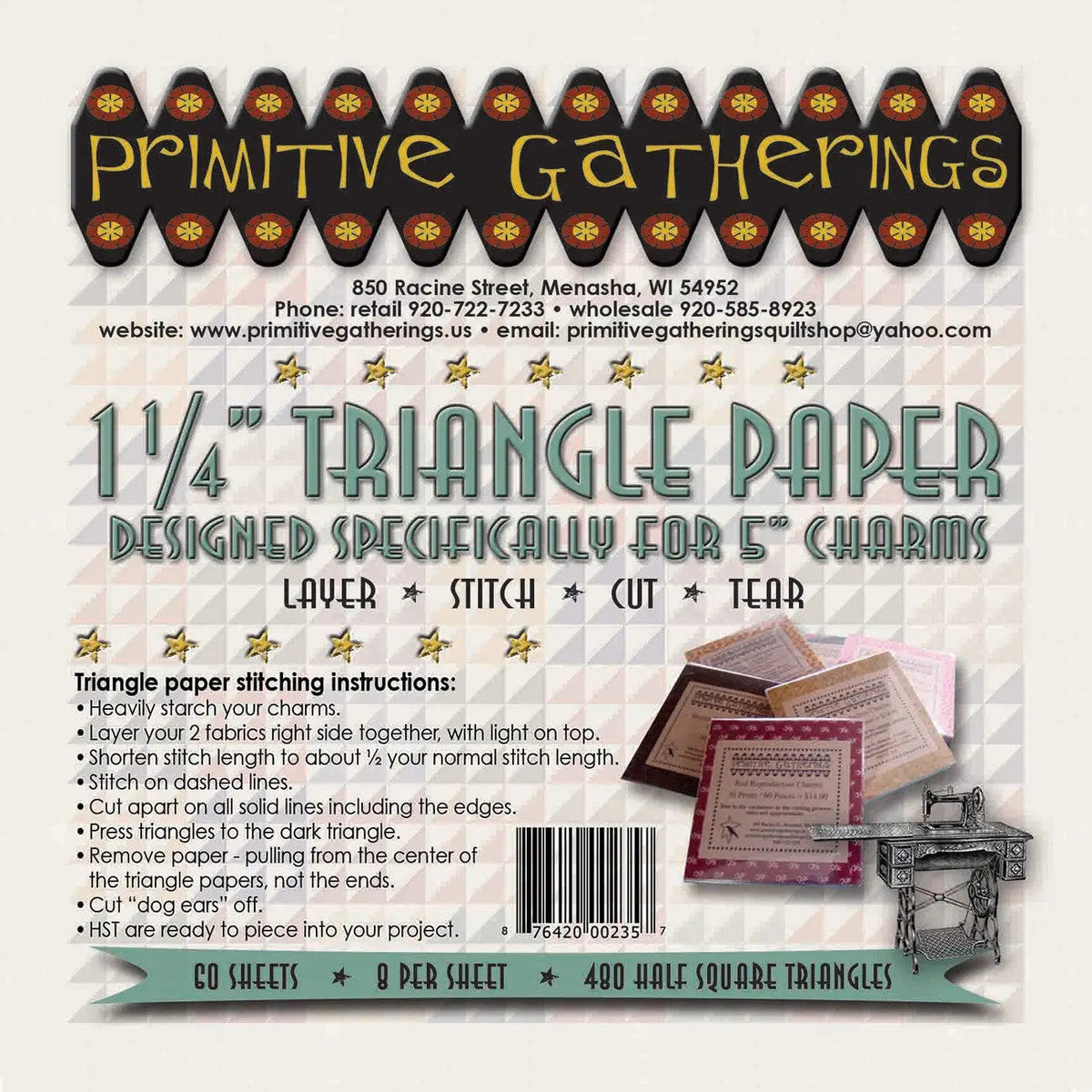 1-1/4in Triangle Charm Paper
