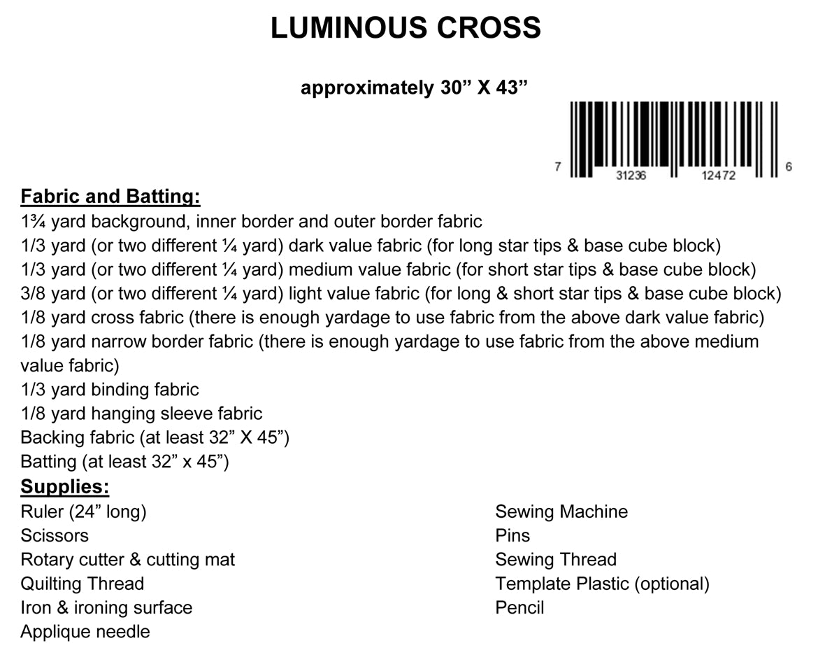 Luminous Cross Quilt Pattern