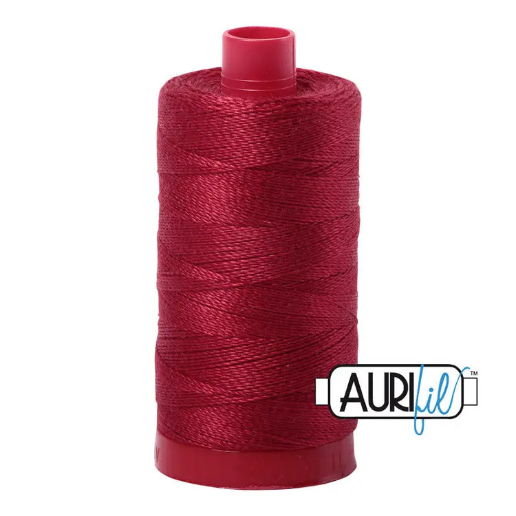 1103 Burgundy Aurifil Cotton 12 WT Large Spool