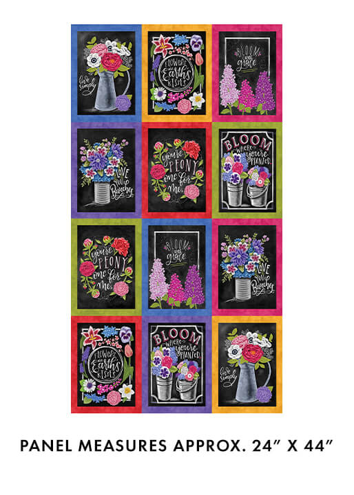 Inspired Blooms - Blockpan - Panel (24"x44")