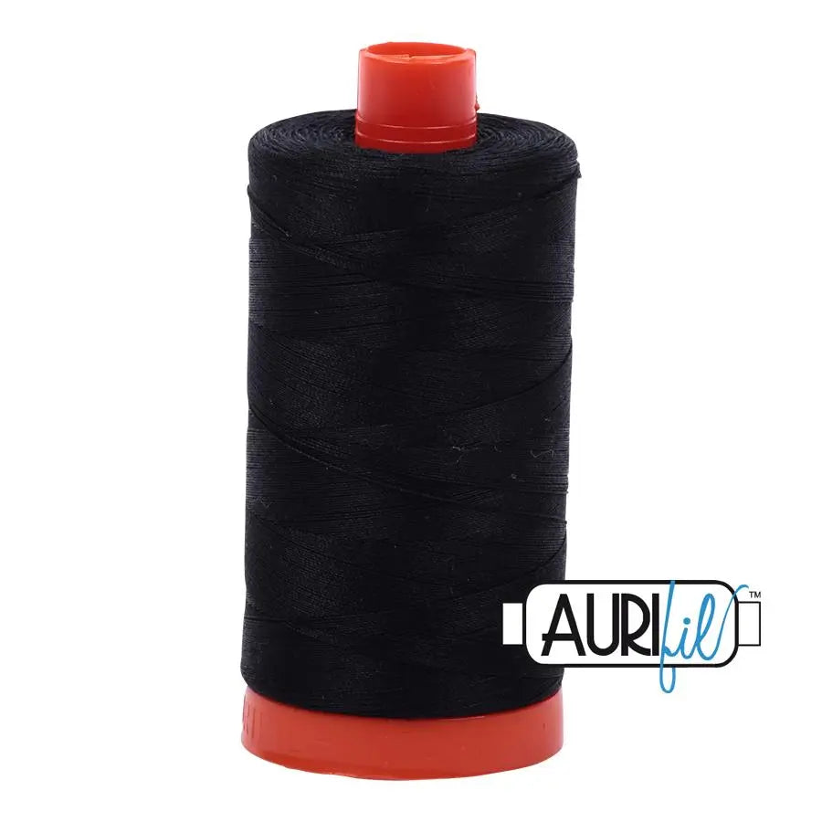 2692 Black Aurifil Cotton 50wt Large Spool