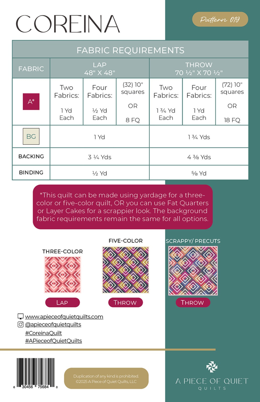 Coreina Quilt Pattern