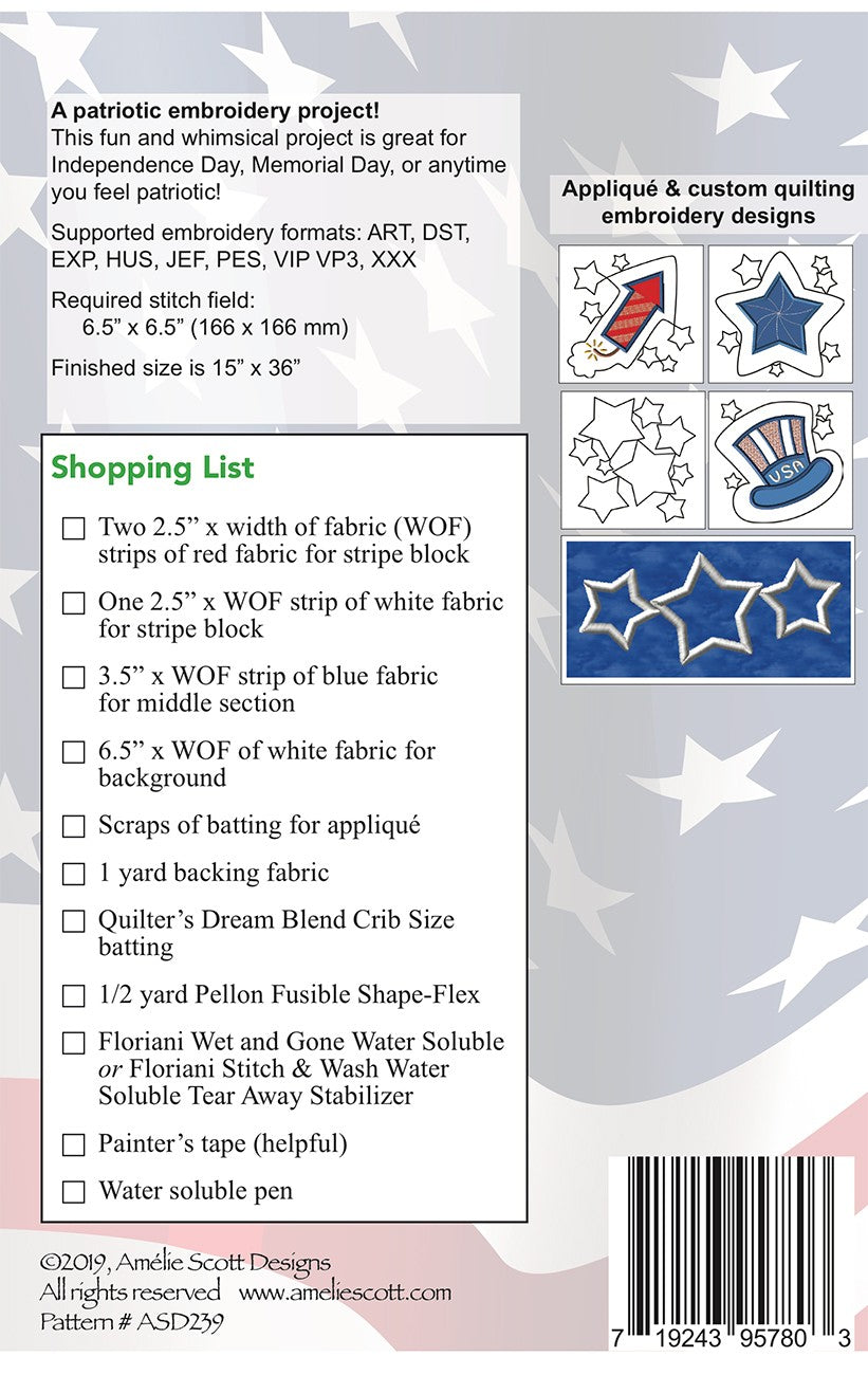 Stars and Stripes Table Runner Quilt Pattern