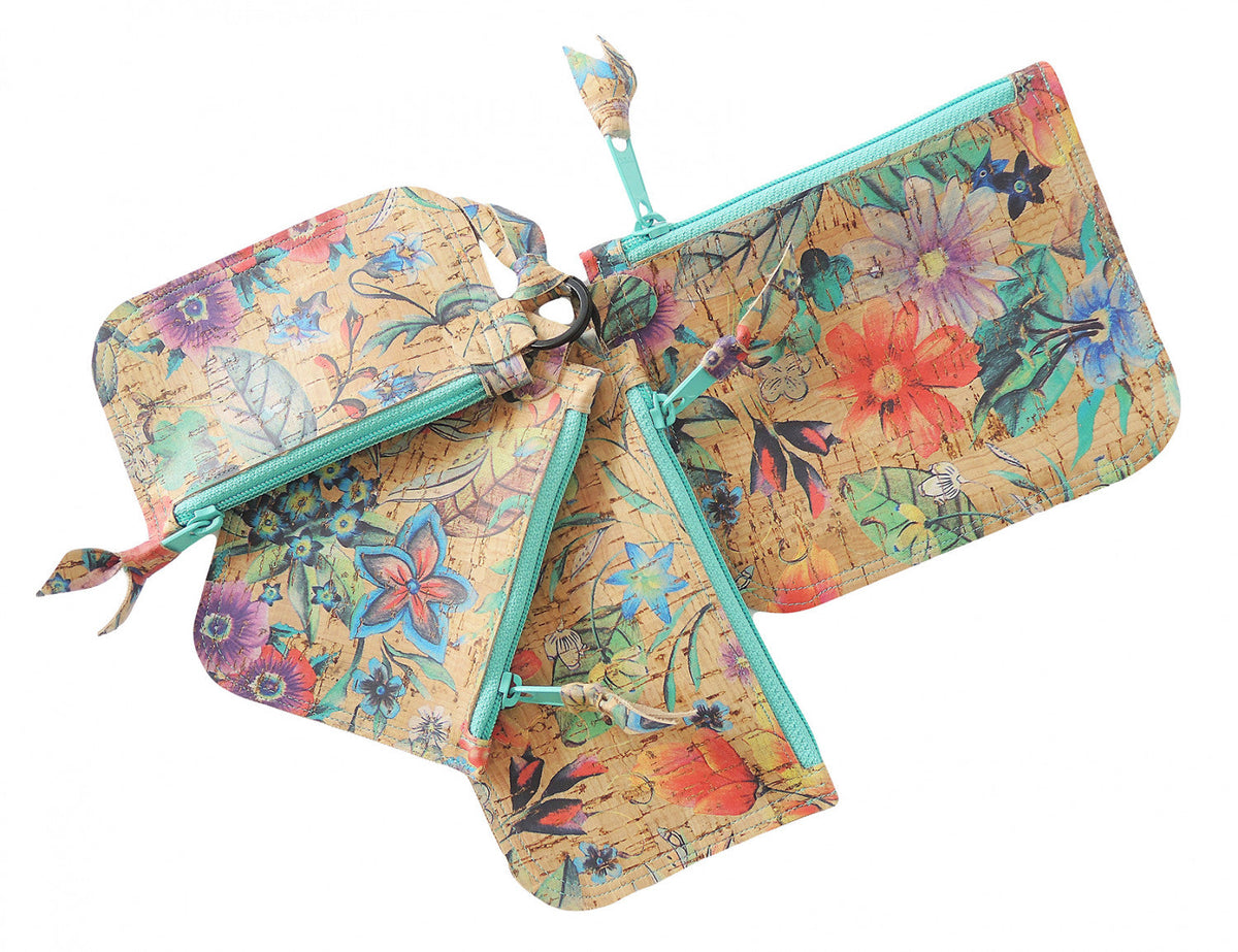Cork Coin Purse with Key Ring Pattern