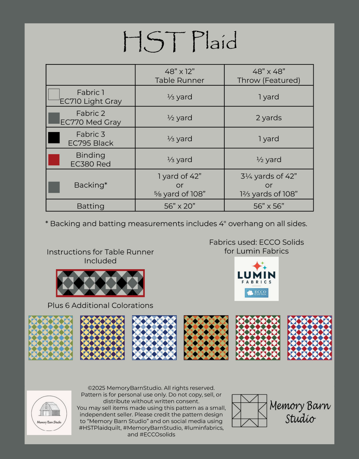 HST Plaid Downloadable Pattern
