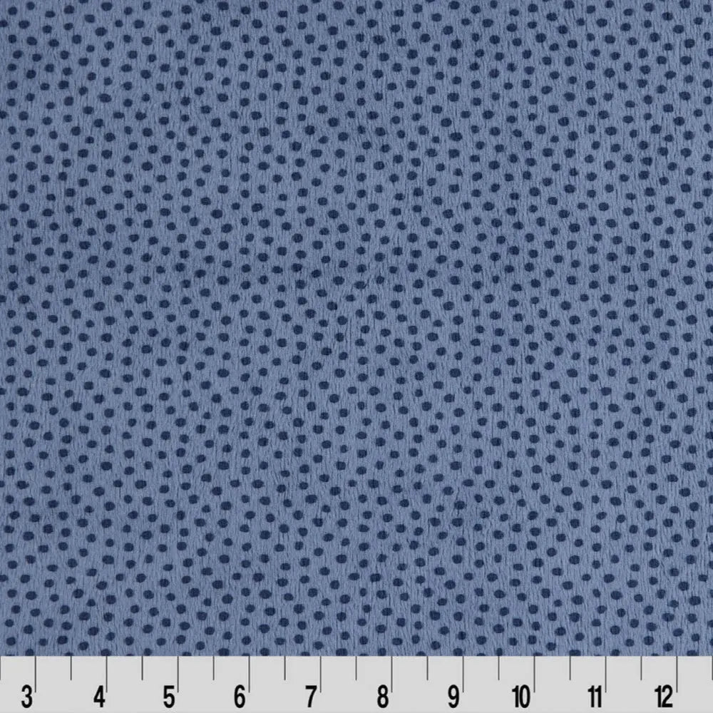 Blue Extra Wide Dottie Cuddle Jeans Fabric per yard
