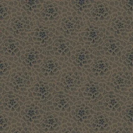 Brown Chrysanthemum Cotton 43"/44" Fabric Per Yard