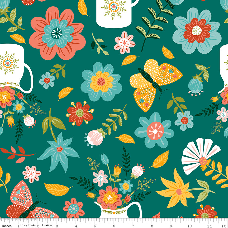 Folk Floral Main Jade
