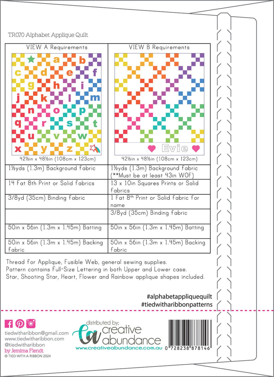 Alphabet Applique Quilt Quilt Pattern