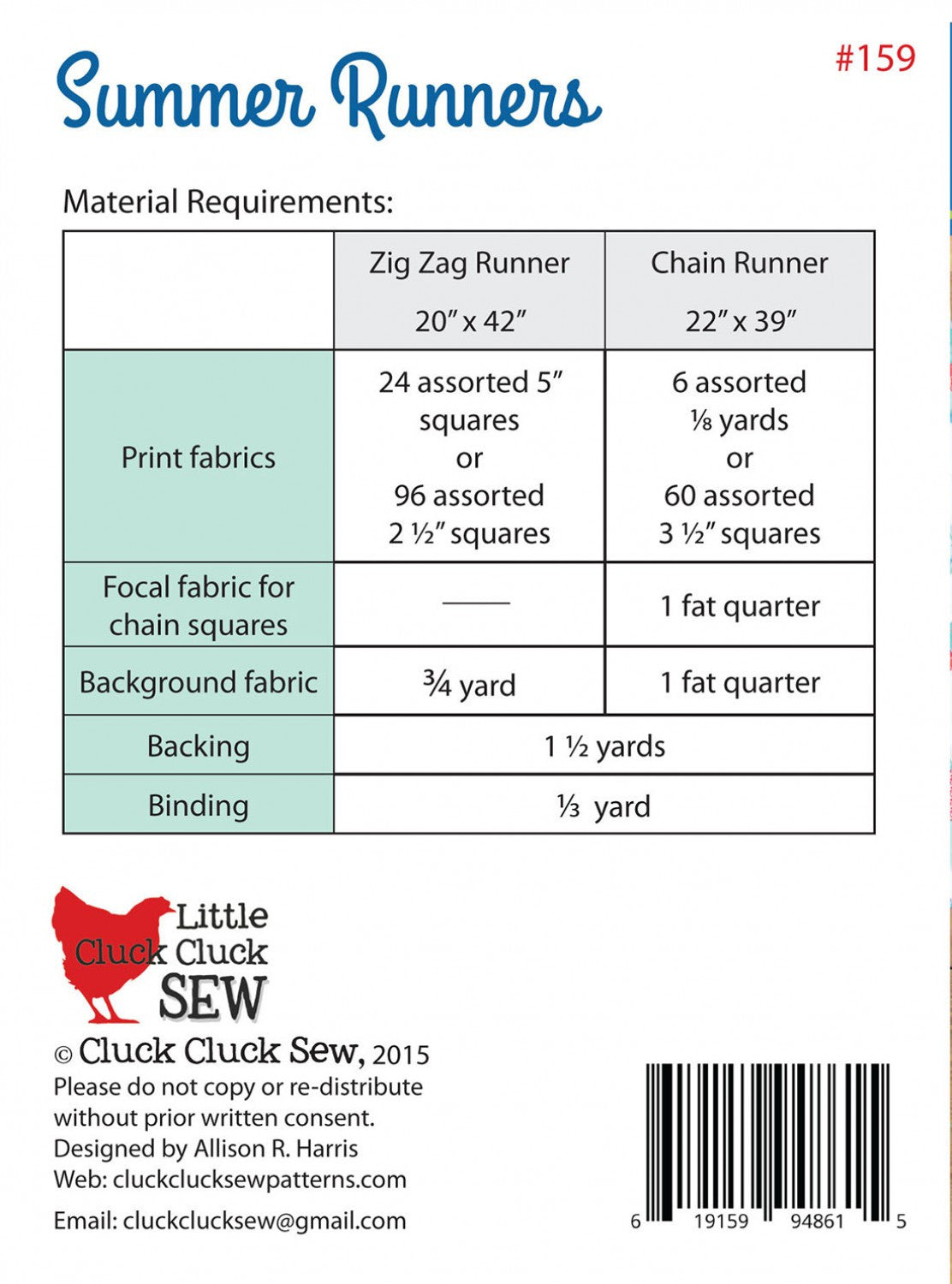 Summer Runners Quilt Pattern
