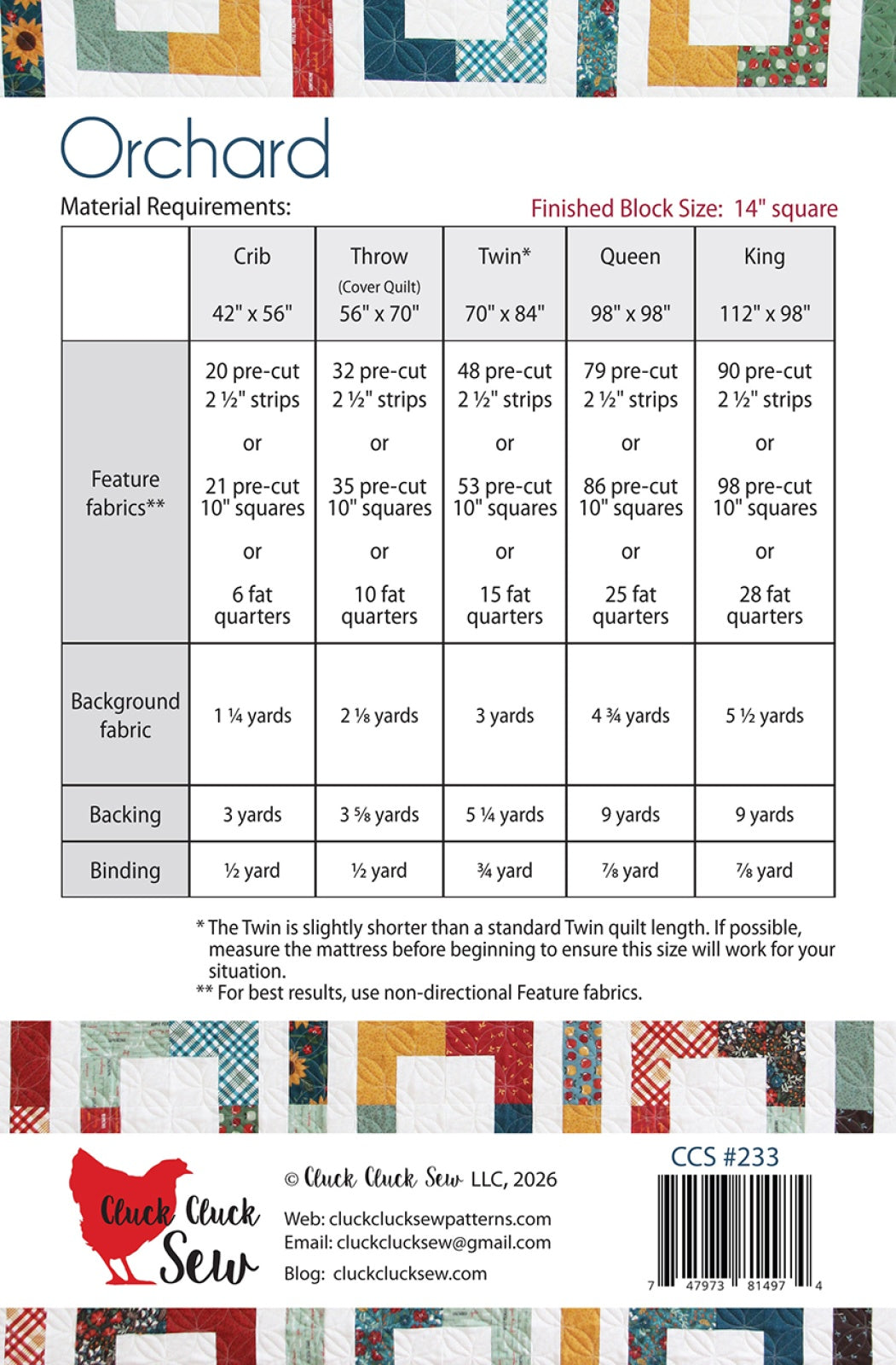 Orchard Quilt Pattern