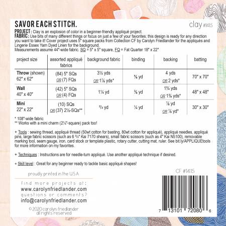 Clay Quilt Pattern