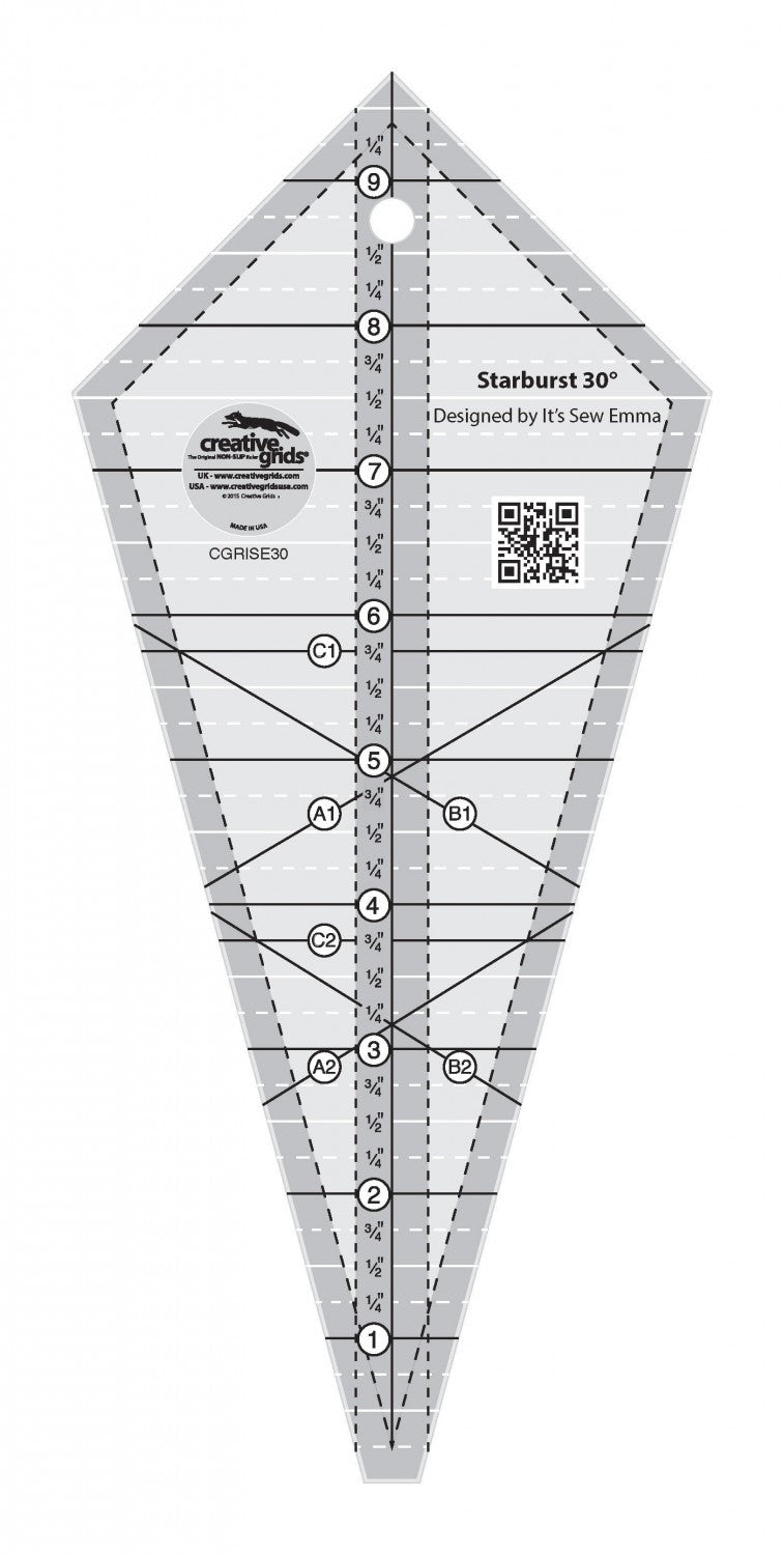 Creative Grids Starburst 30 Degree Triangle Ruler