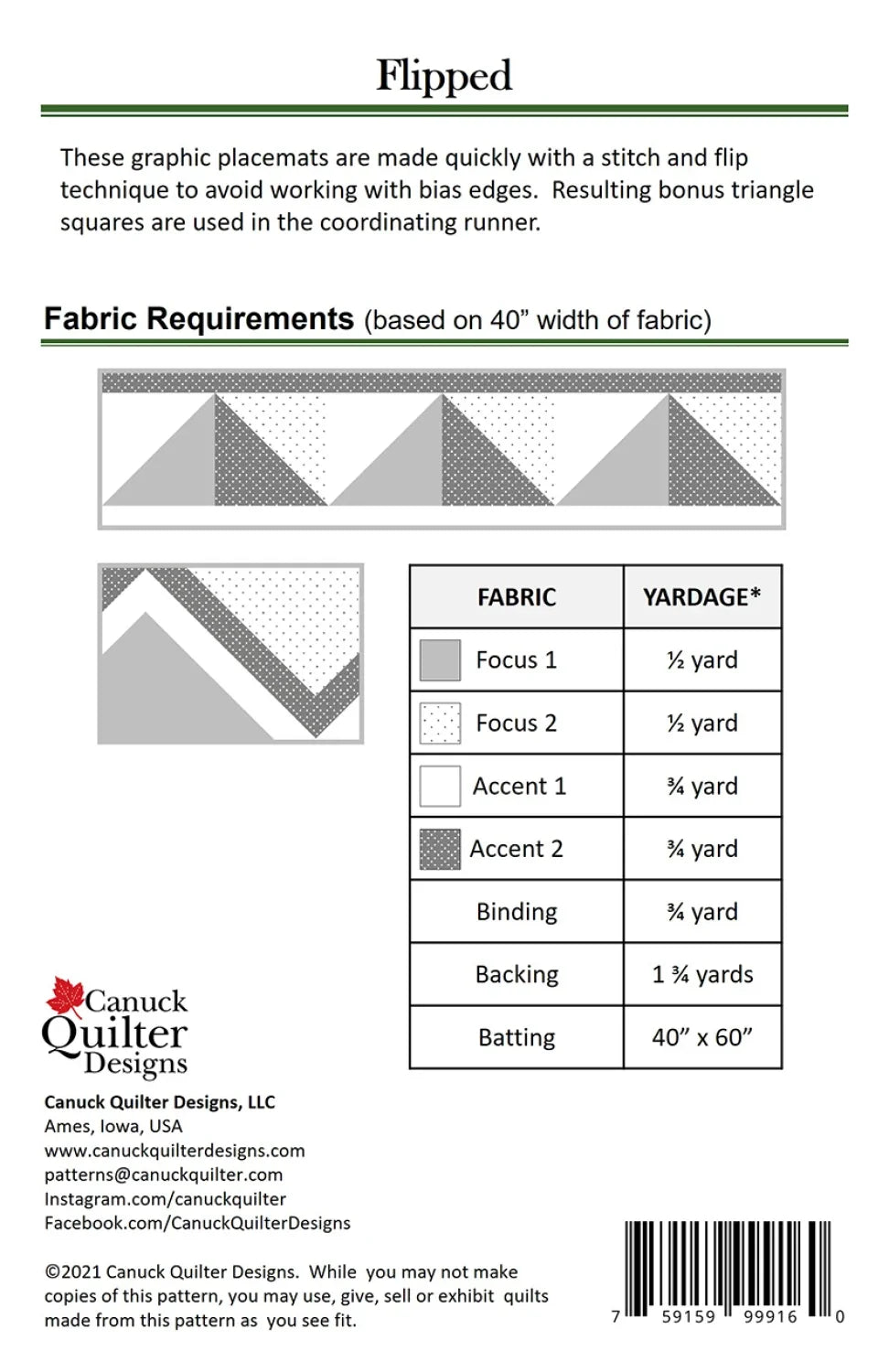 Flipped Quilt Pattern