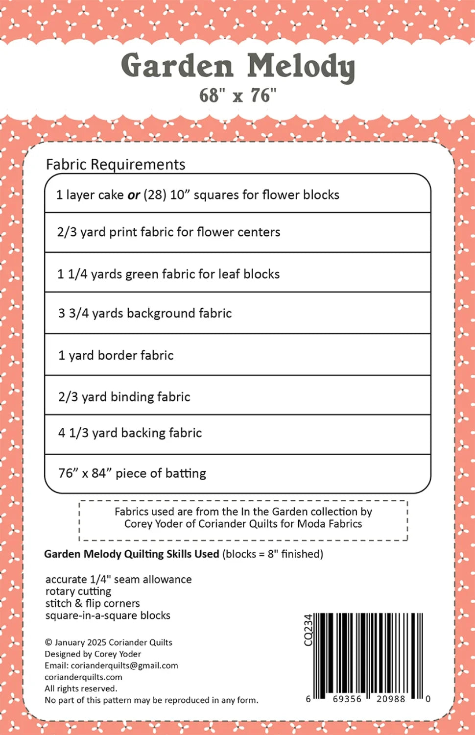 Garden Melody Quilt Pattern