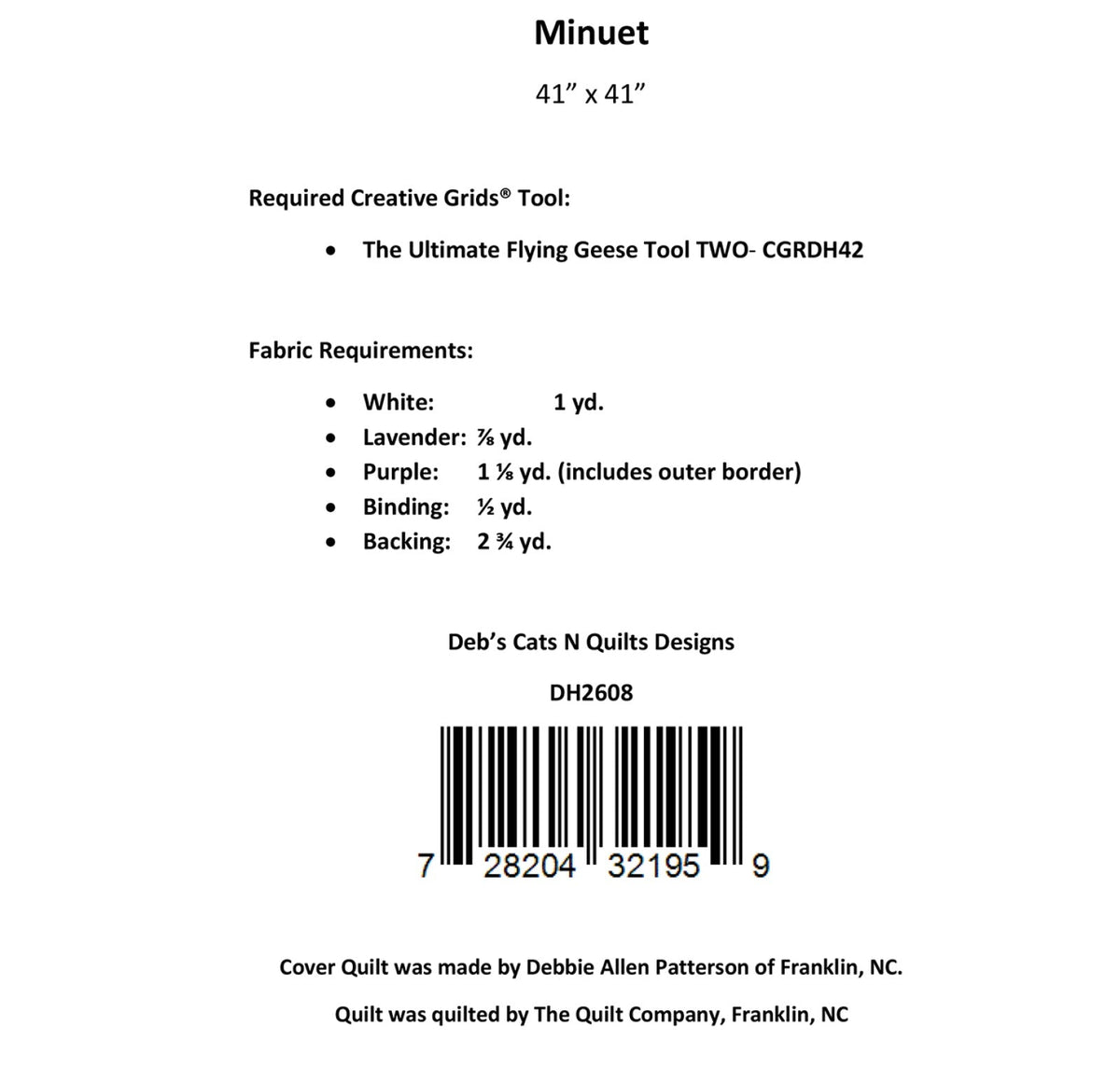 Minuet Quilt Pattern