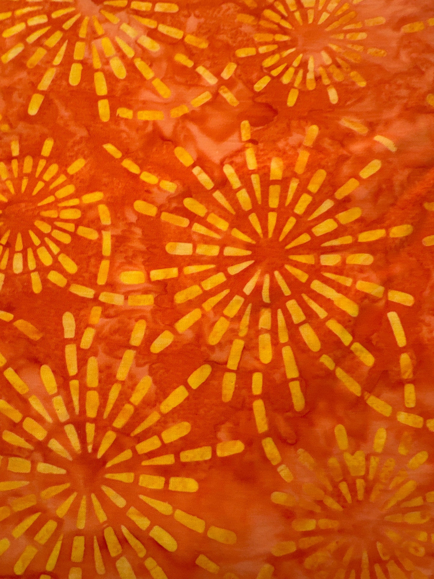MO Chroma Batiks Yellow Flowers on Orange