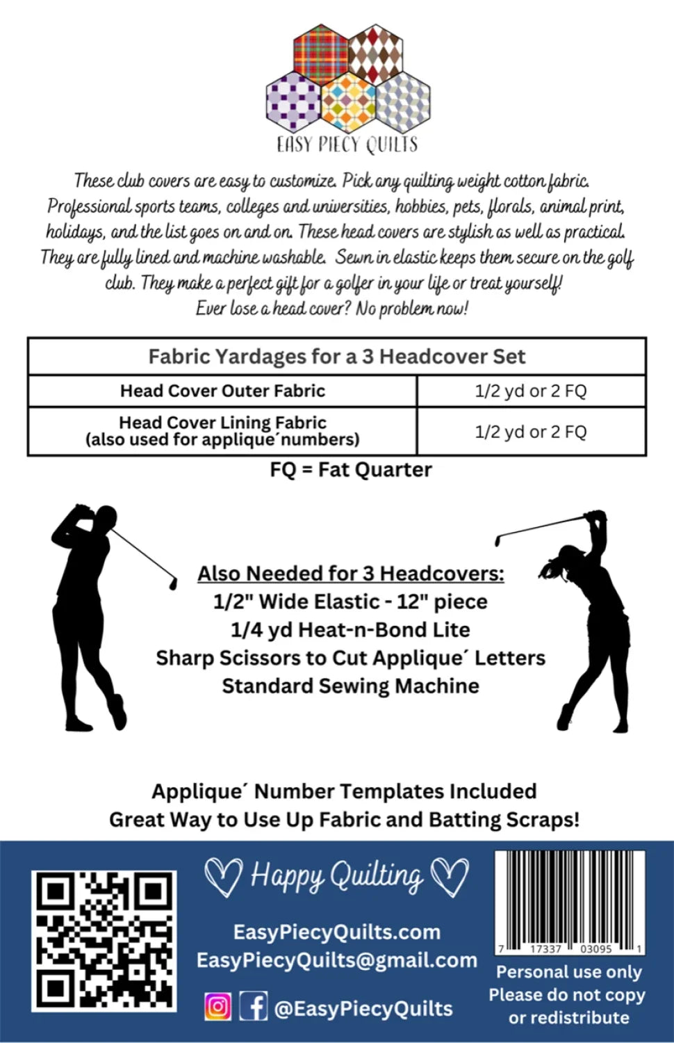 Golf Head Cover Pattern
