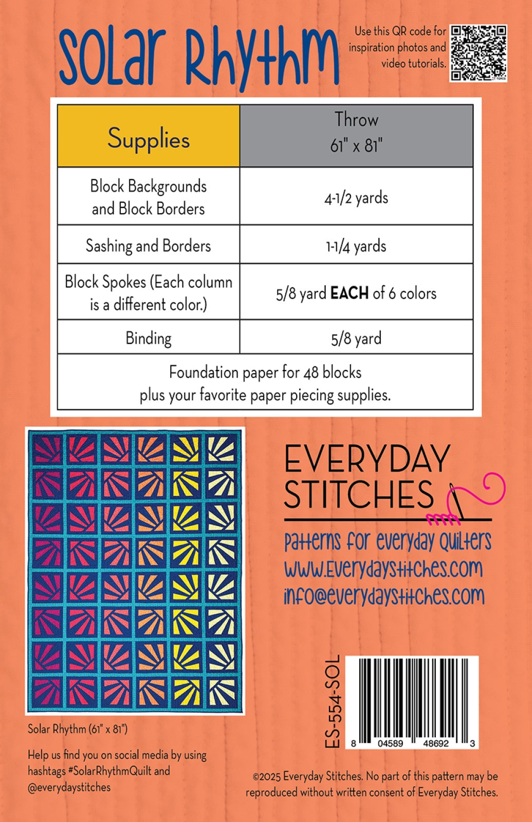 Solar Rhythm Quilt Pattern