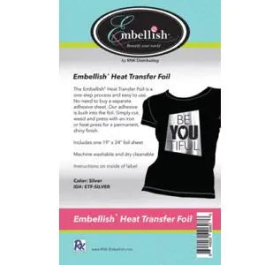 Embellish Heat Transfer Foil - Silver 19" x 24"