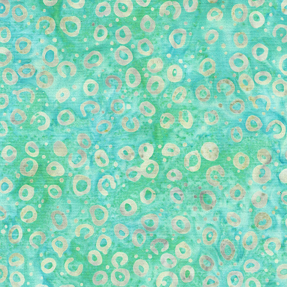 Essence Round and Round-Teal Chameleon Batik 44"/45" Fabric Per Yard