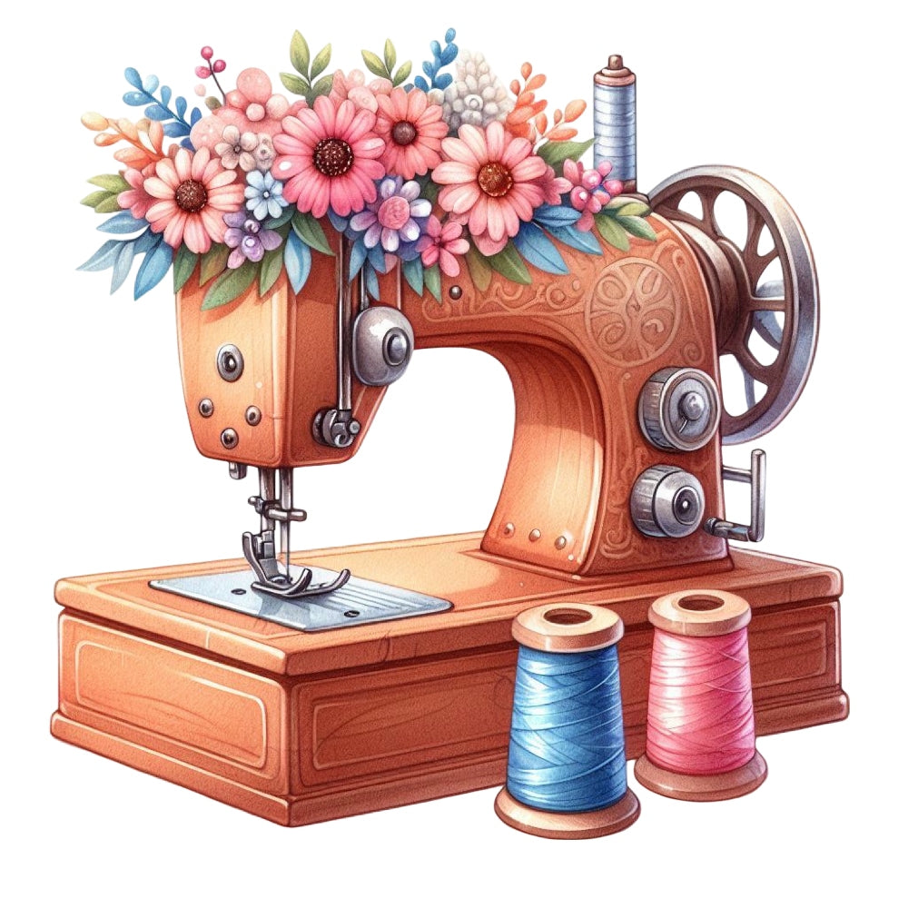 Floral Cute Sewing Machine Fabric Panel 20