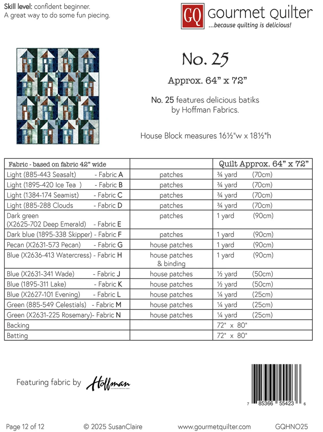 No. 25 Quilt Pattern
