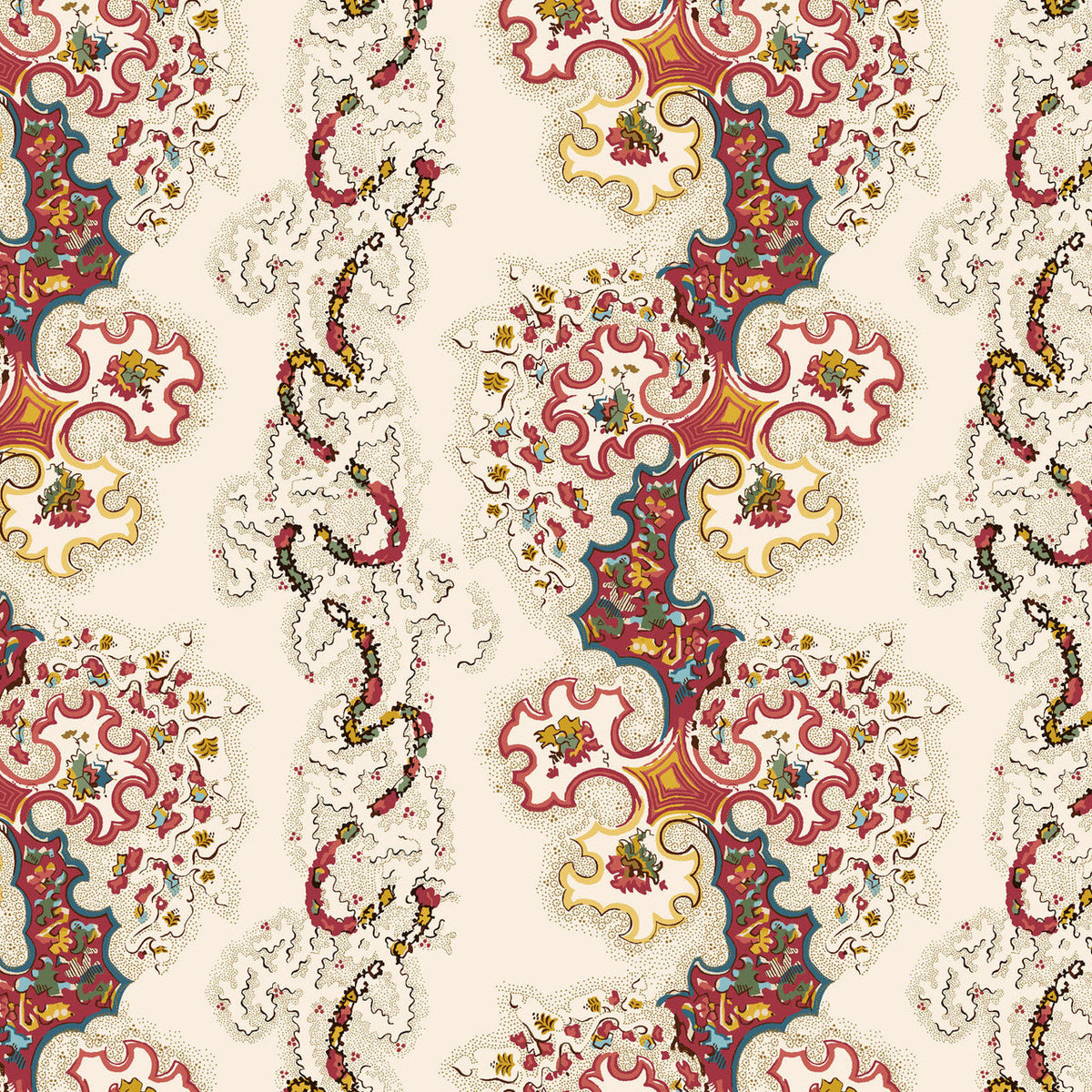 Cream Multi 108" Abstract Whole Cloth Cotton Wideback Fabric Per Yard