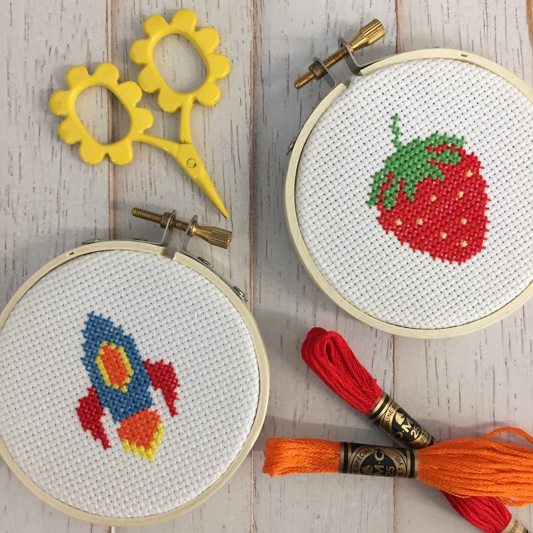 Rocket Ship Counted Cross Stitch DIY Kit