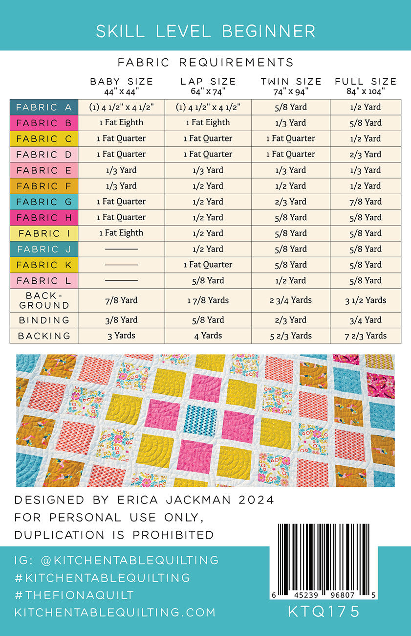 The Fiona Quilt Pattern