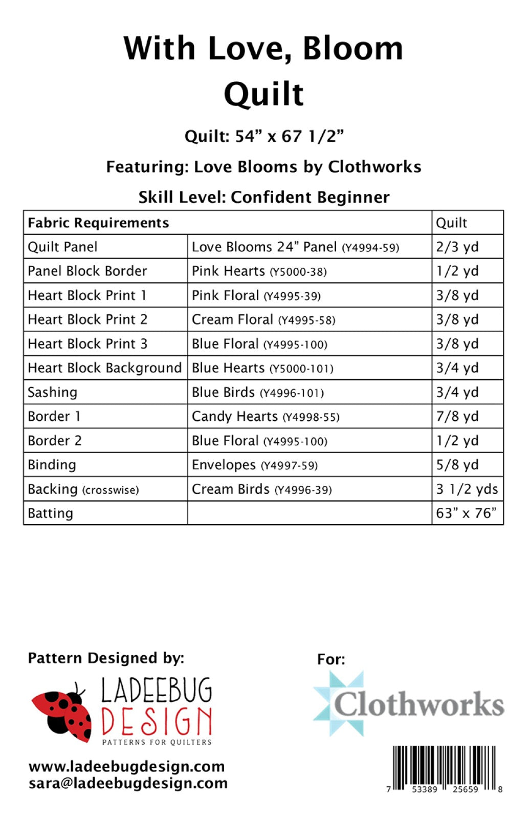 With Love, Bloom Quilt Pattern
