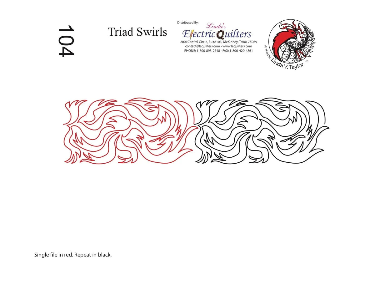 104 Triad Swirl Pantograph by Linda V. Taylor