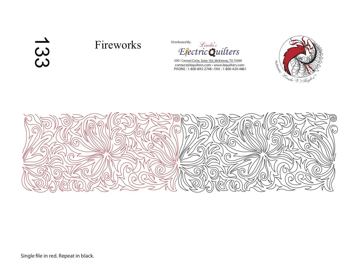 133 Fireworks Pantograph by Linda V. Taylor