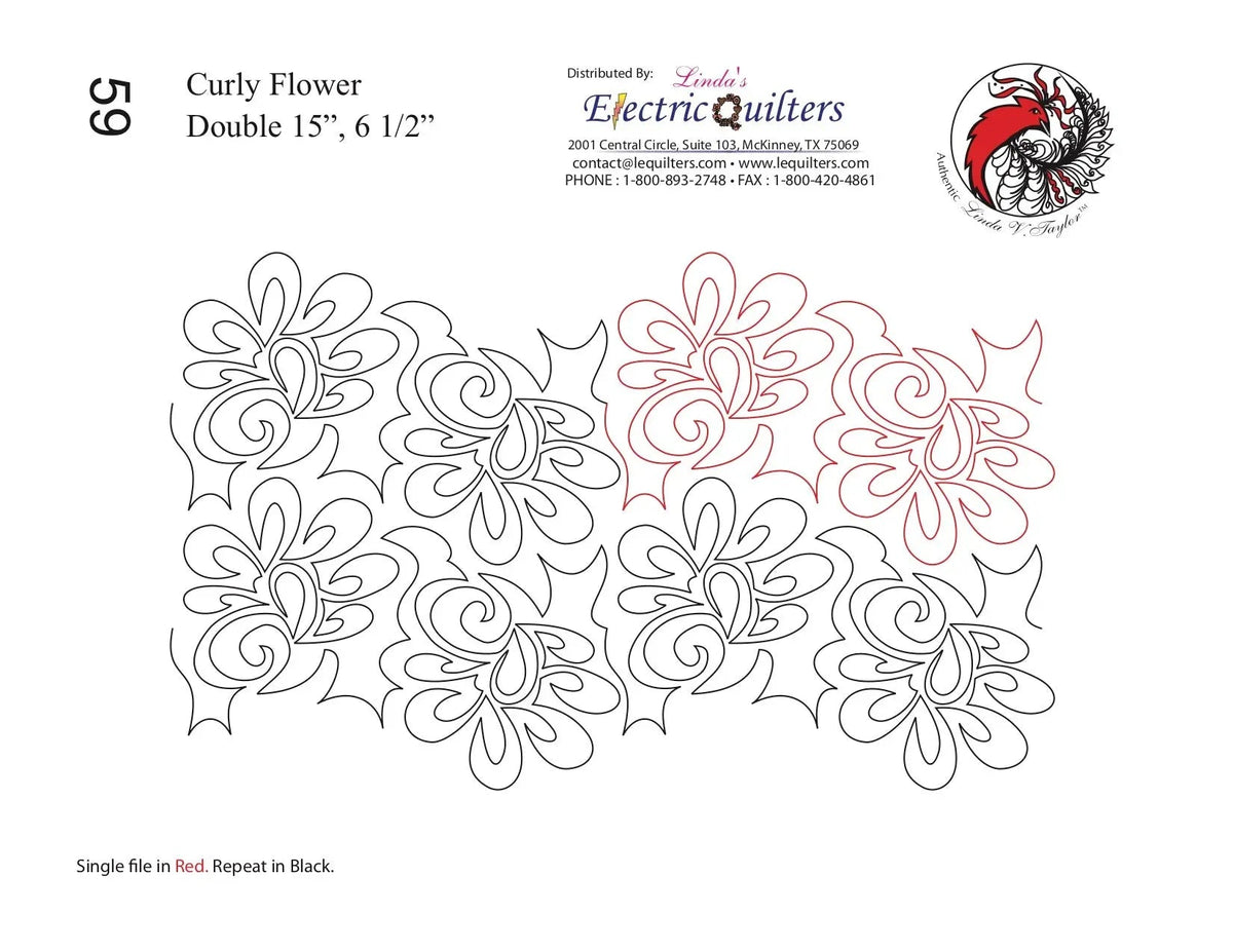 059 Curly Flower Pantograph by Linda V. Taylor