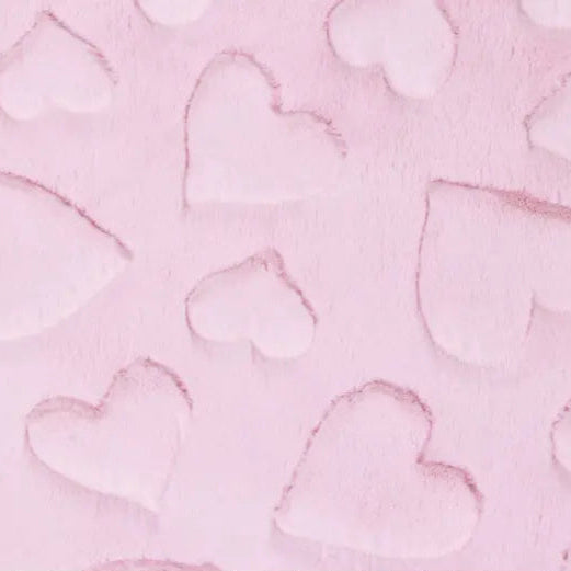 Luxe Cuddle Hearts Blush Fabric per yard