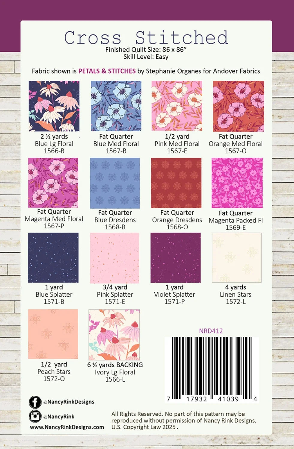 Cross Stitched Quilt Pattern