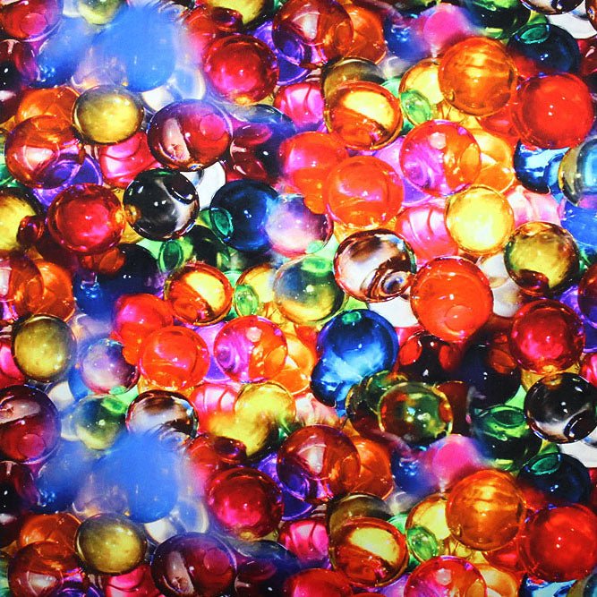 Glass Marbles Printed Spandex Fabric | Blue Moon Fabrics