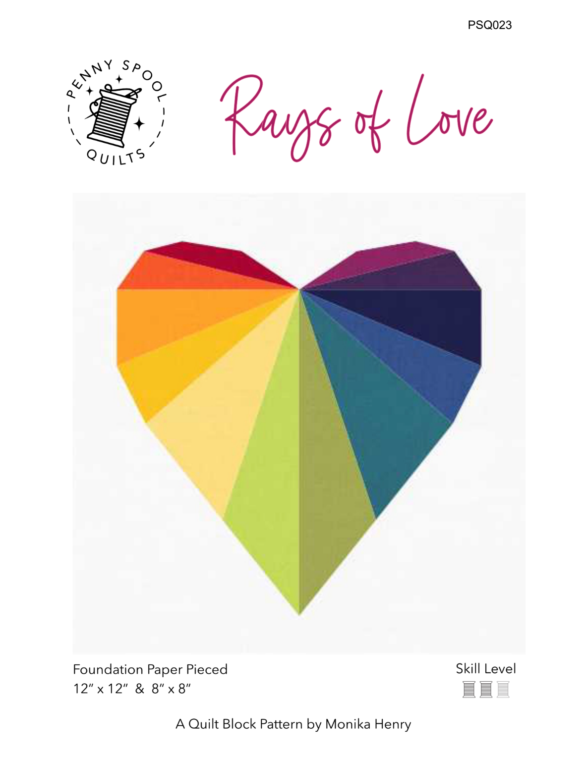 Rays of Love Quilt Block Downloadable Pattern