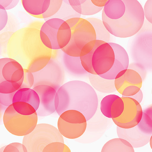Pink Bubbles 108" Sherbet Cotton Wideback Fabric Per Yard