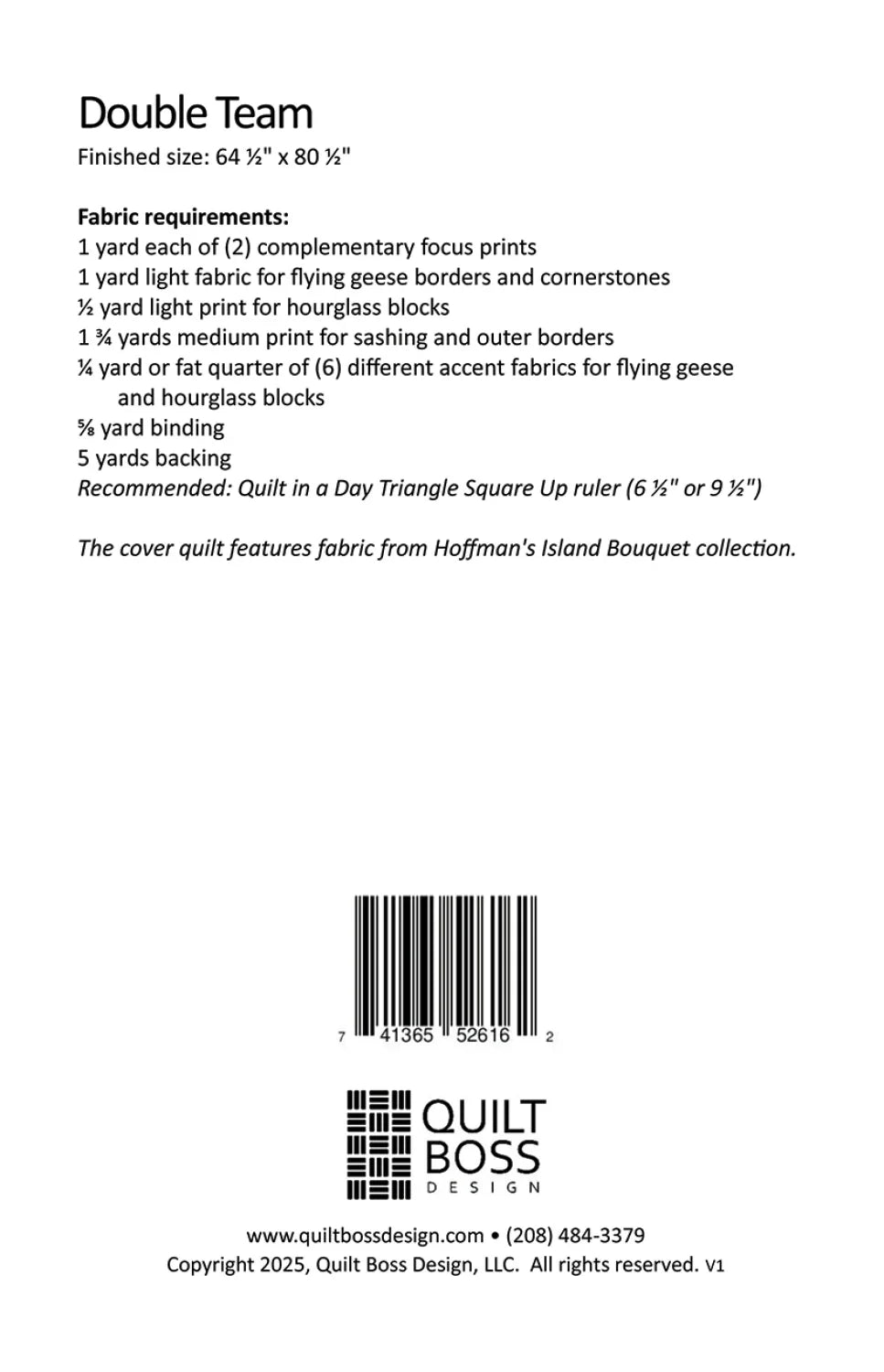 Double Team Quilt Pattern
