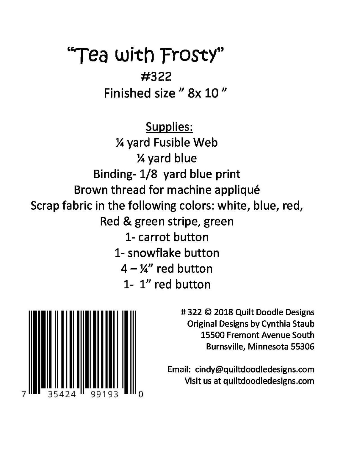 Tea With Frosty Mug Rug
