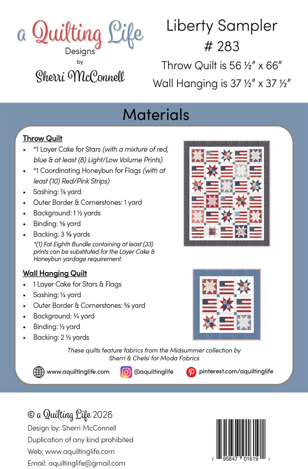 Liberty Sampler Quilt Pattern