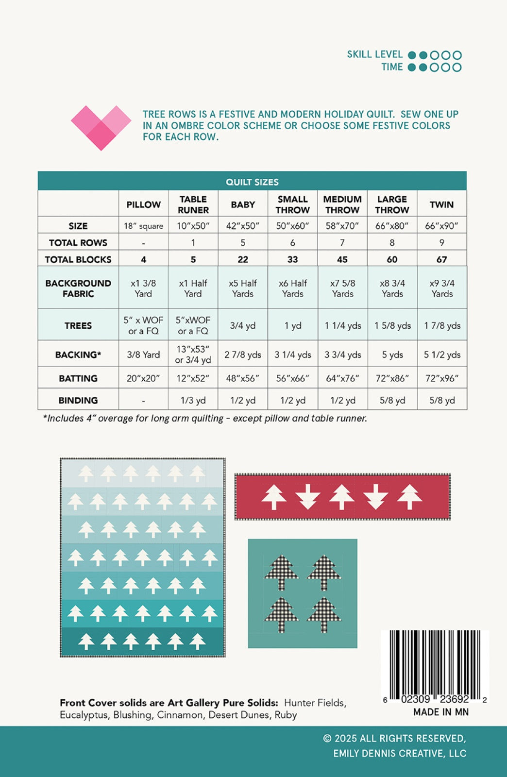 Tree Rows Quilt Pattern