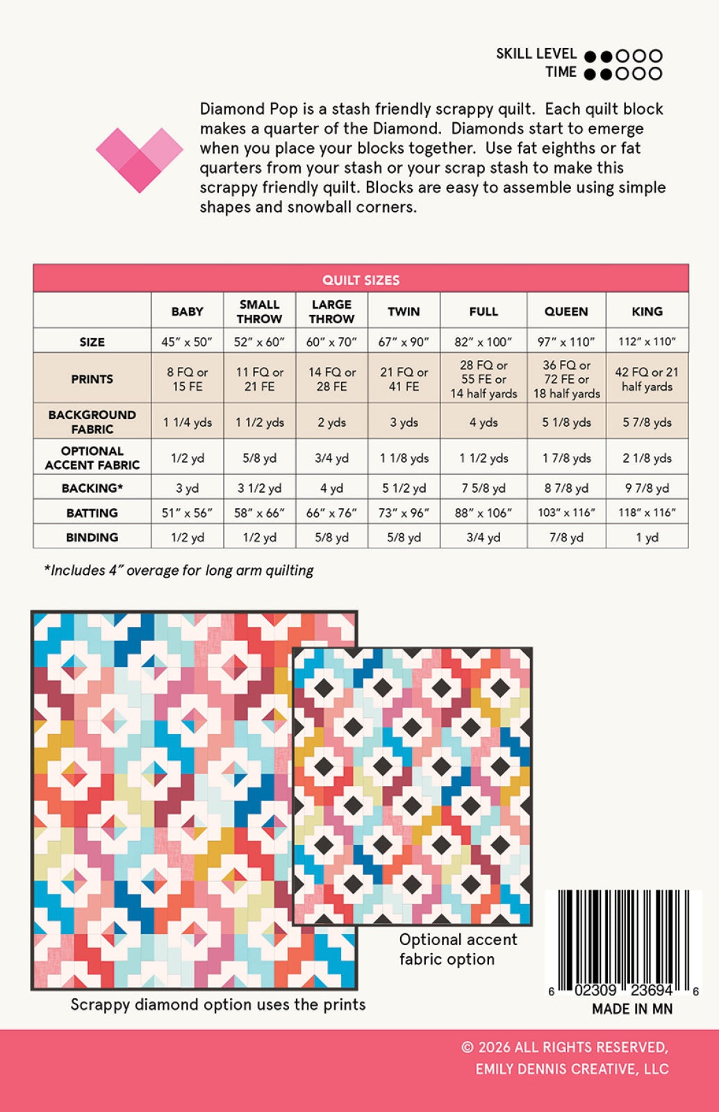 Diamond Pop Quilt Pattern