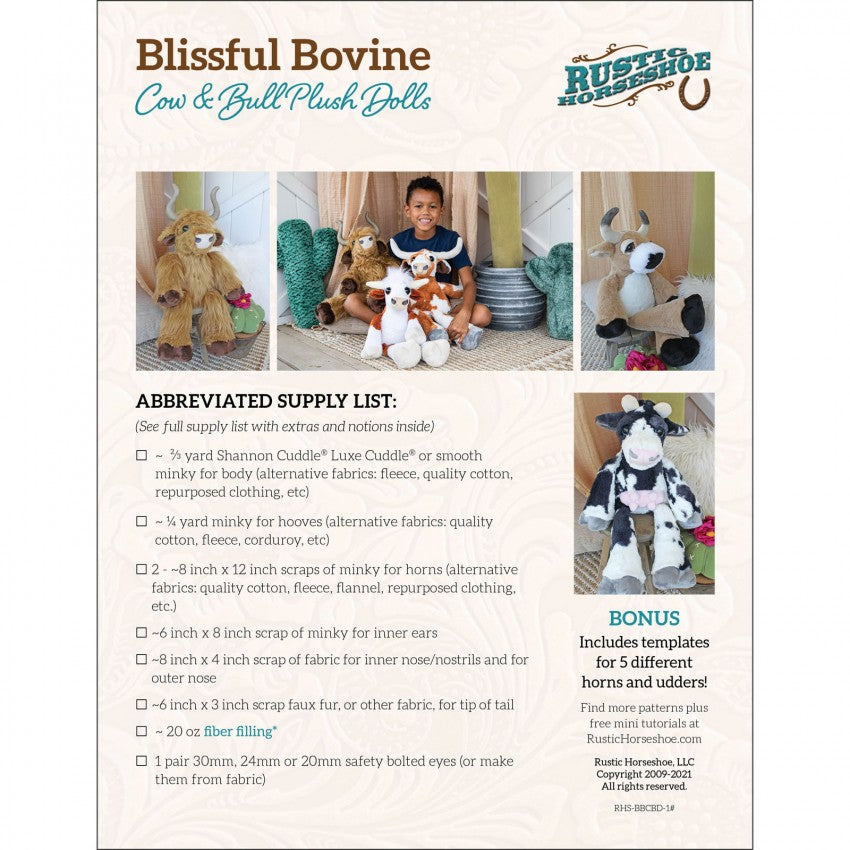 Blissful Bovine Doll Pattern