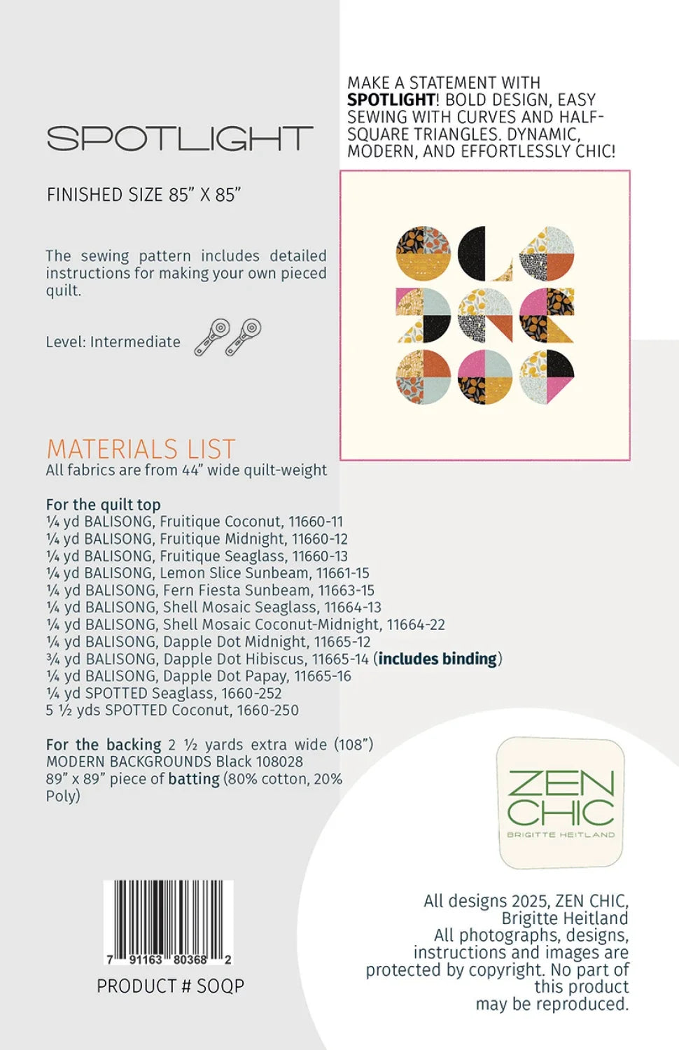 Spotlight Quilt Pattern