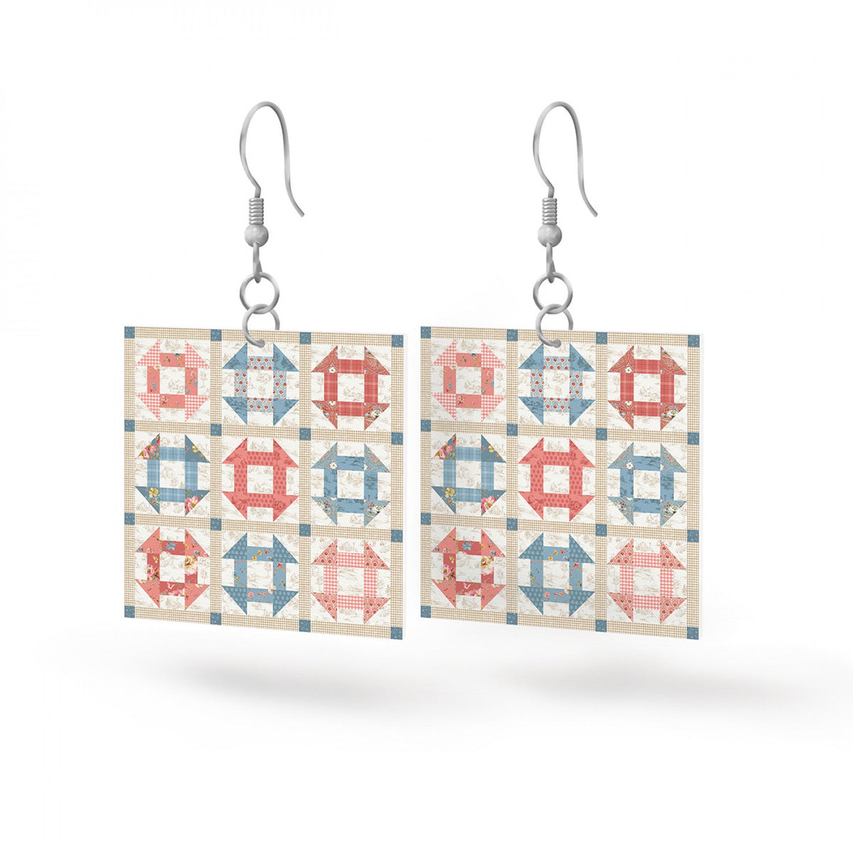 Leather Square Earrings Countryside