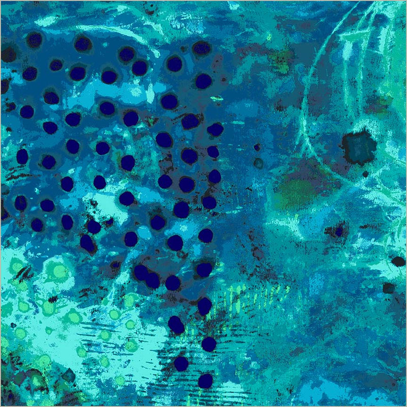Spotted Graffiti Blue Hour Cotton Wideback Fabric per yard