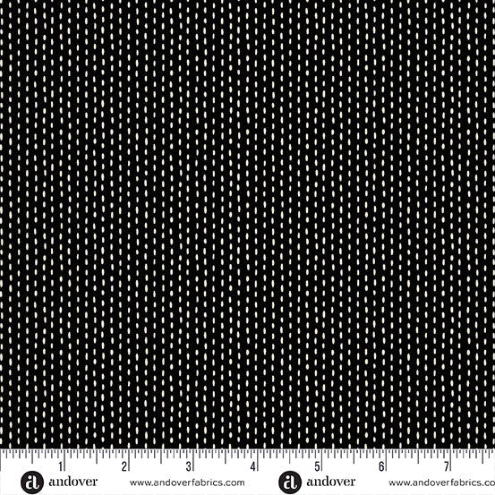 Stitch Line Black Nightfall 44"/45" Cotton Fabric Per Yard