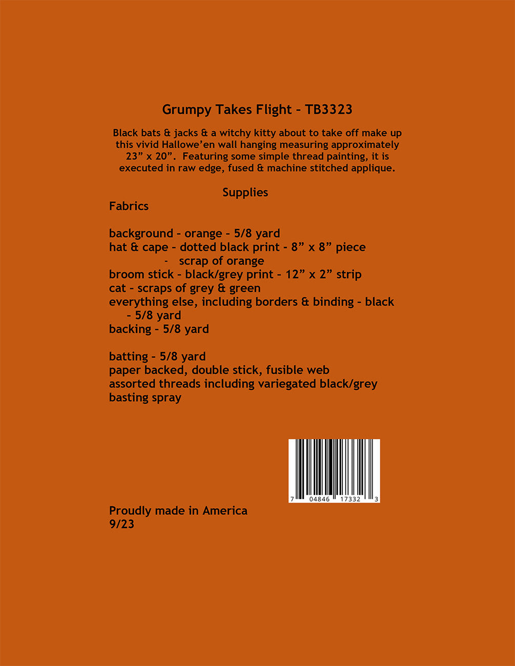 Grumpy Takes Flight Quilt Pattern